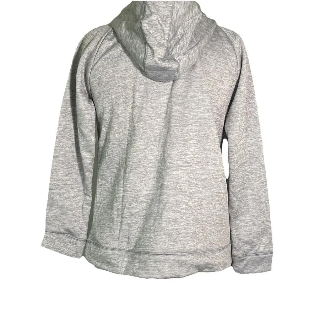 Under Armour Cold Gear Loose Light Gray Hoodie Neon Pink Large Logo Youth XL-NWT
